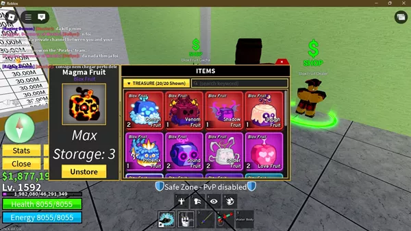 Players trading in Blox Fruits